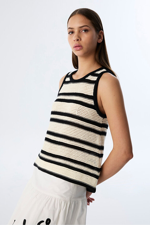 ÇİZGİLİ KROŞE TRİKO - 5