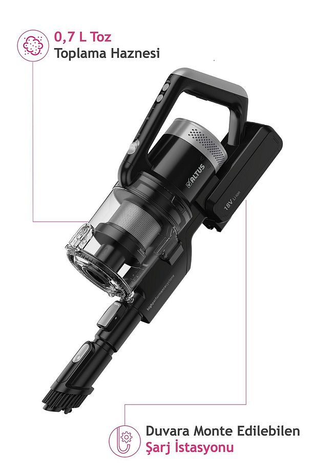 Dik Şarjlı Süpürge AL 6824DS Ergonomik Tasarım ve Güçlü Emiş ile Üstün Performans! - 3