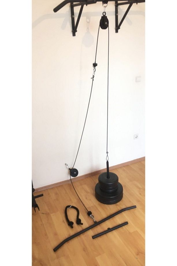Makara Fitness Seti Cift Makara Seti ( Pushdown Triceps Biceps Lat Pulldown ) Çalışma Istasyonu - 7