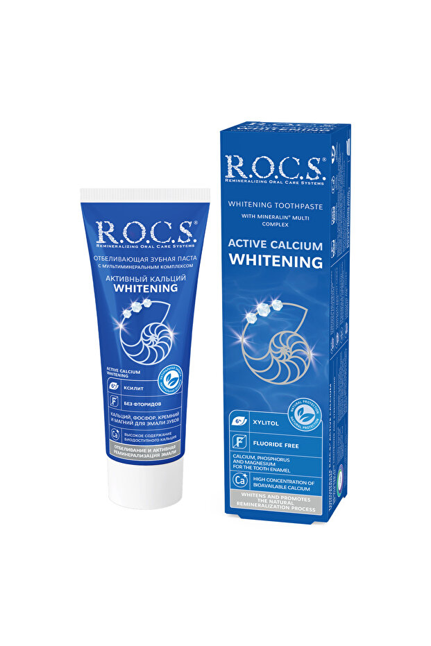 معجون أسنان R.O.C.S.، كالسيوم نشط، مُبيّض، 94 غرام - 1