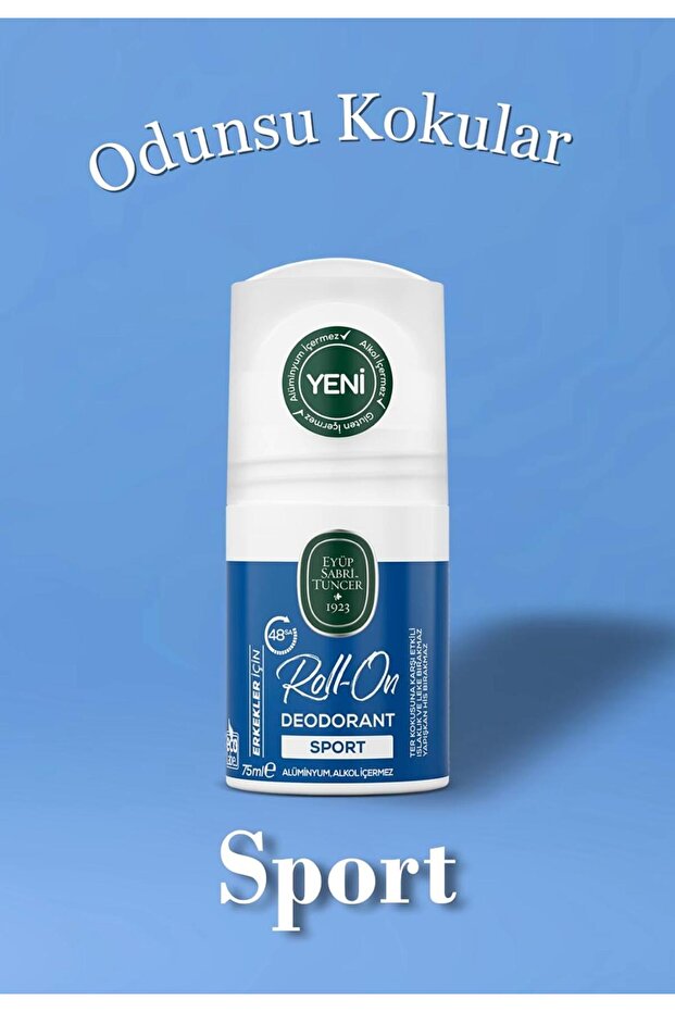 EYÜP SABRİ TUNCER ERKEK ROLL ON DEODORANT ACTİVE VE SPORT 75 ml ALÜMİNYUM İÇERMEZ - 3