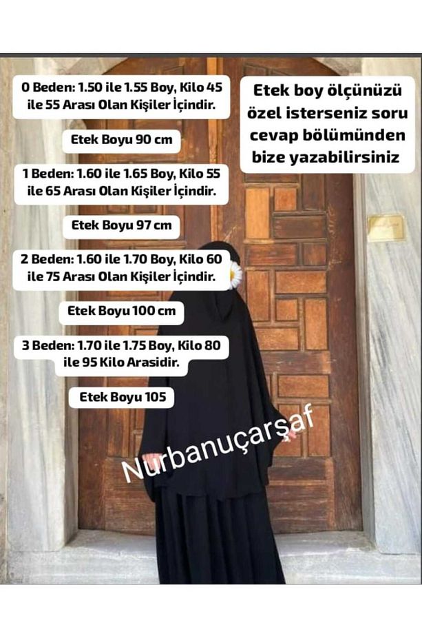 Gizli Peçeli Iğneli Kemerli Sandy Kol Çarşaf-ı Şerif Bütün Tek Parça Süper Soft Krep Kumaş - 7