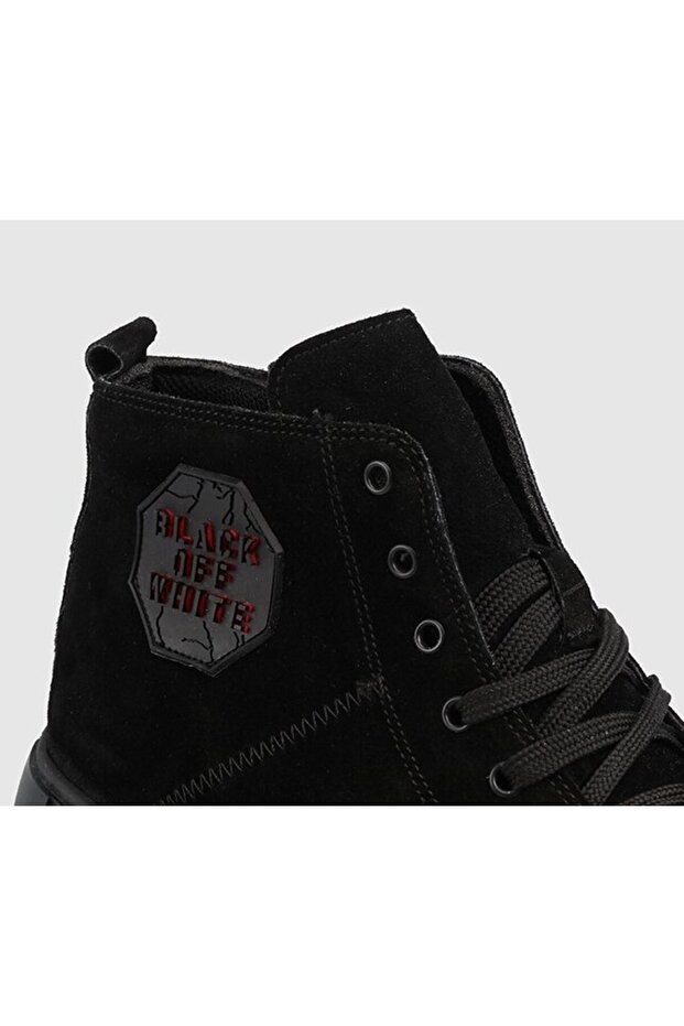 Siyah Deri Erkek Asker Botu - 5