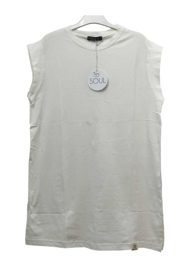 Women's Crew Neck Organic Cotton Zero Sleeve Ecru Underwear 30725