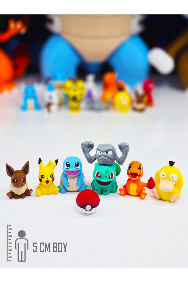 15 Adet Mega Pokemon Figür Seti Mewtwo, Blastoise, Charizard, Pikachu, Bulbasaur 5-8 Cm - 5