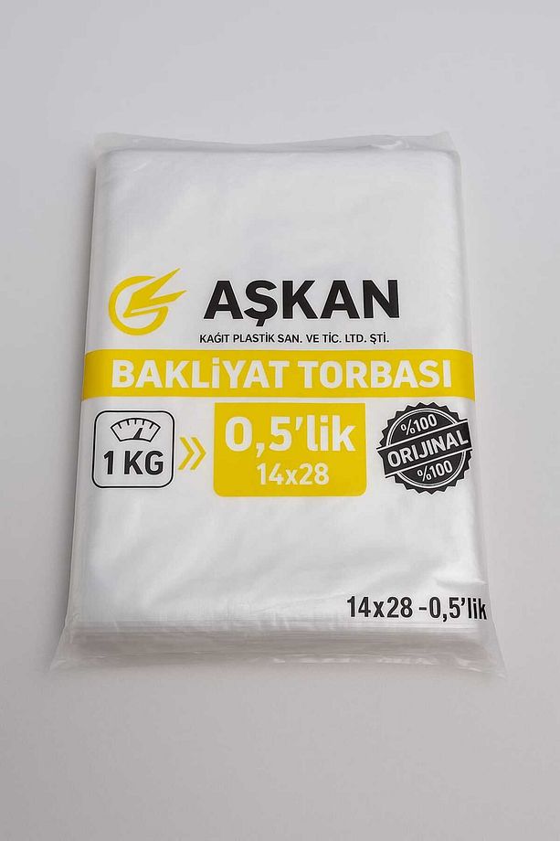 ŞEFFAF NAYLON TORBA 14x28cm (yarımlık) BAKLİYAT ET BUZDOLABI POŞETİ miktar:1 kg - 2