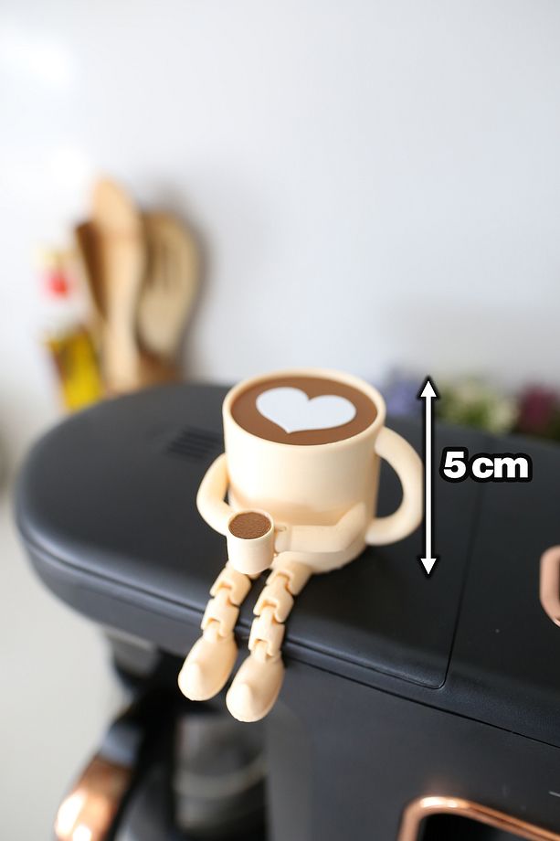 Sevimli Latte Kahve Köşesi Seti - Kalp Desenli Ayaklı Latte Art Seti - 2