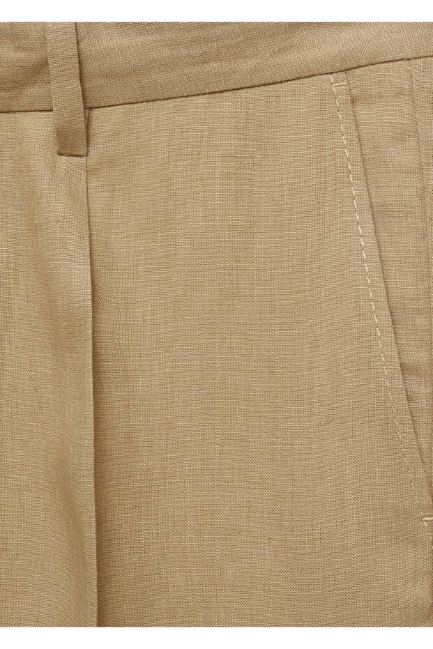 Slim fit %100 keten pantolon - 6