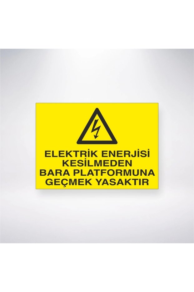 It Is Forbidden to Pass from Electric Energy Cut-Off to Busbar Platform Sticker 20X28 cm