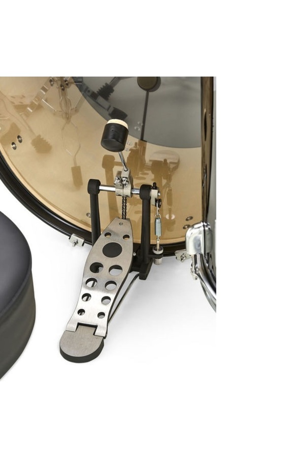 Complete Acoustic Drum Set for Beginners, Black - 7