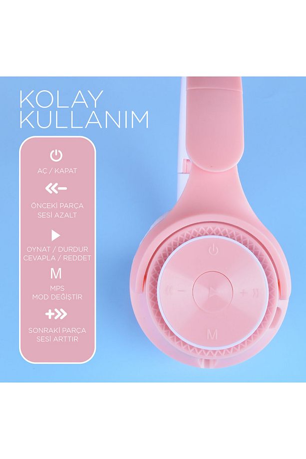 DRNZ M6 Pro Ayarlanabilir ve Katlanabilir Kulak Üstü Bluetooth Kulaklık-Beyaz - 2