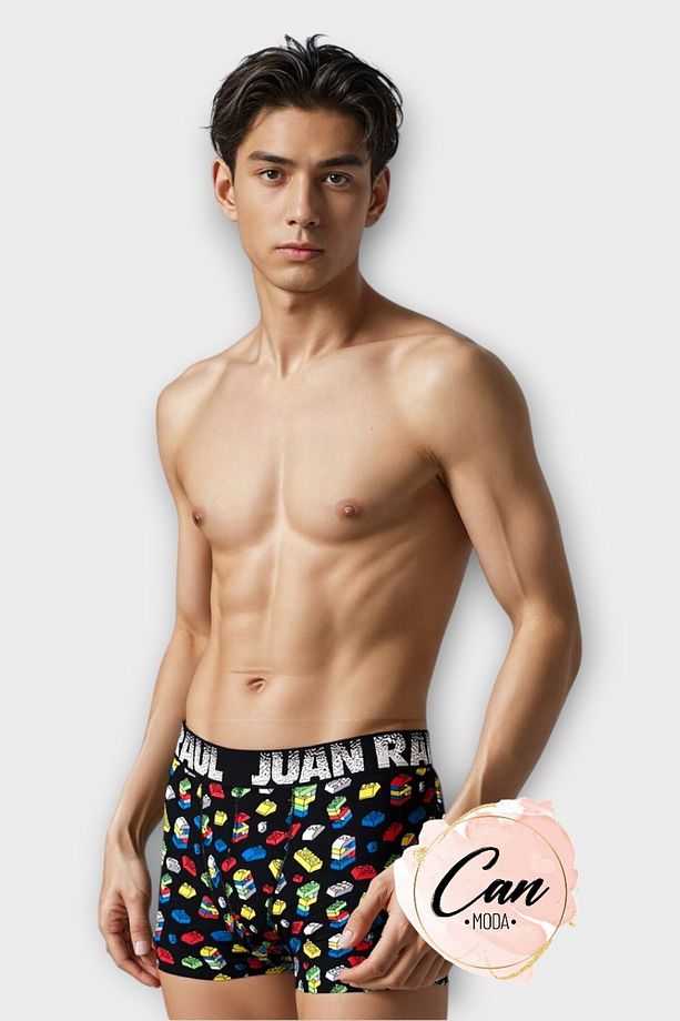 Renkli Blok Desenli Yumuşak Boxer - DB240 - 1