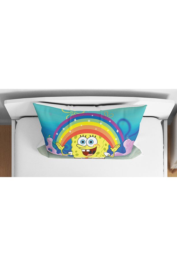 Sünger Bob 3d Dijital Baskılı Tek Kişilik Çocuk Çarşafsız Nevresim Takımı - 3