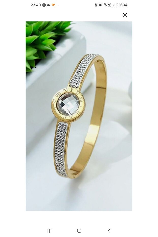 Stainless Steel Zircon Stone Gold Handcuffs