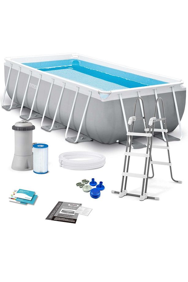 İntex 26788 Büyük Prefabrik Aile Havuzu 400x200x100cm Merdiven+Filtre Set - 2