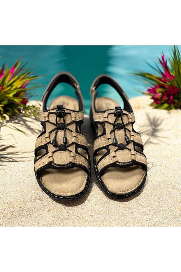 Inside and Outside Genuine Nubuck Leather Full Orthopedic Sandals