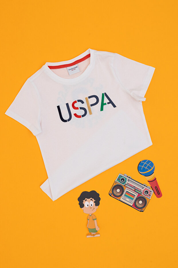 Boy's White Crew Neck T-Shirt 50299850-Vr013
