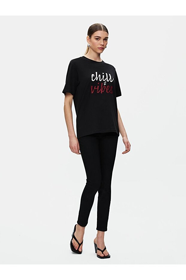 Regular Siyah T-shırt - 1