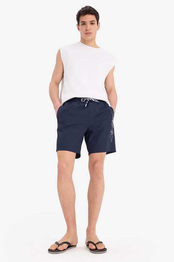 Regular Fit File Astarlı Kısa Boy Deniz Şortu B7255AX25HS - 2
