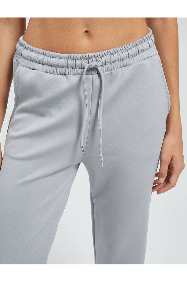 Jogger Spor Eşofman Altı Modal Kumaş Yüksek Bel Cep Detaylı - 5