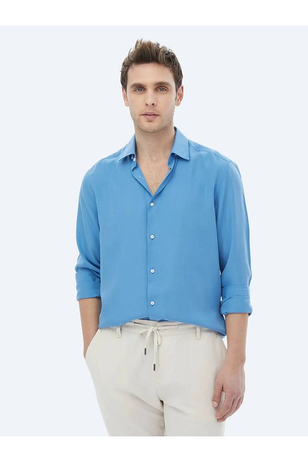 Mavi Regular Fit Dokuma Casual Gömlek - 1
