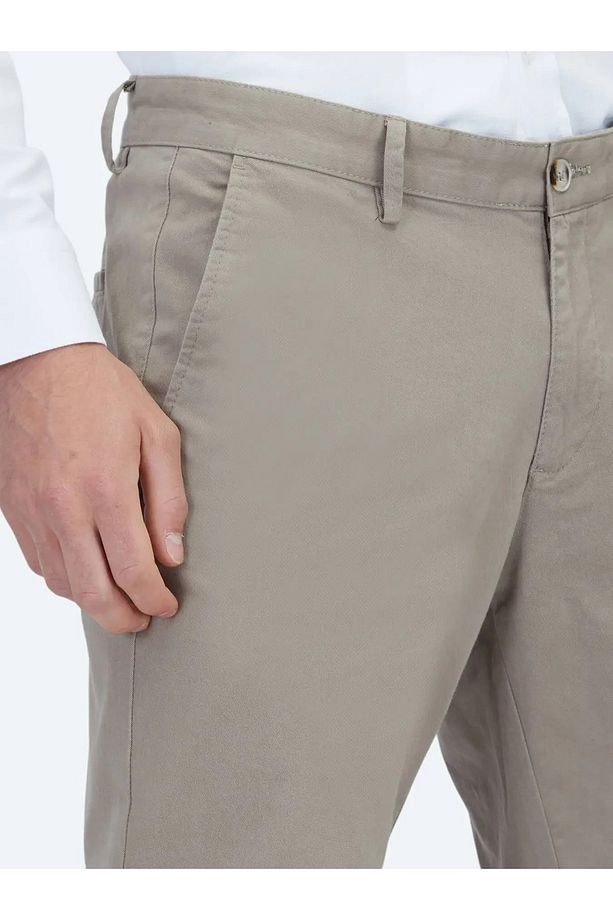Vizon Düz Dokuma Regular Fit Casual Pamuk Karışımlı Pantolon - 3