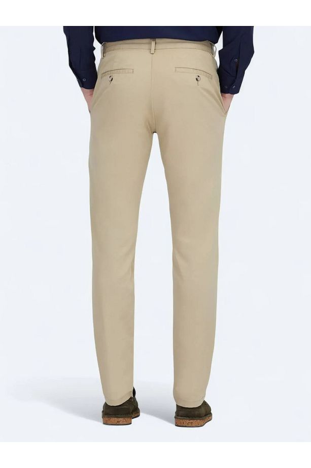 Safran Düz Dokuma Regular Fit Casual Pamuk Karışımlı Pantolon - 4