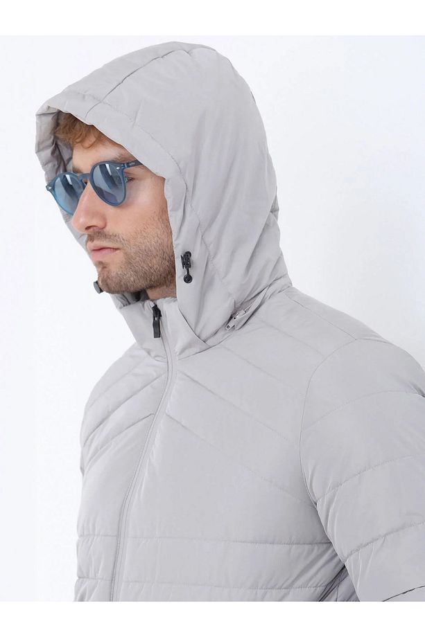 Taş Regular Fit Kapüşonlu Casual Dokuma Mont - 5