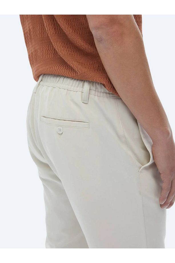 Ekru Dokuma Jogging Fit Casual Pantolon - 3