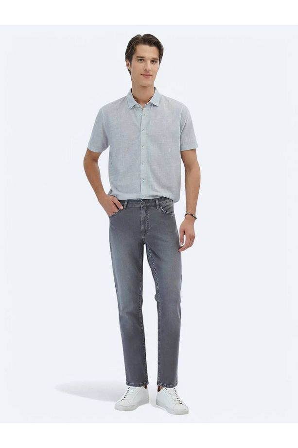 Gri Desenli Regular Fit Casual Gömlek - 2