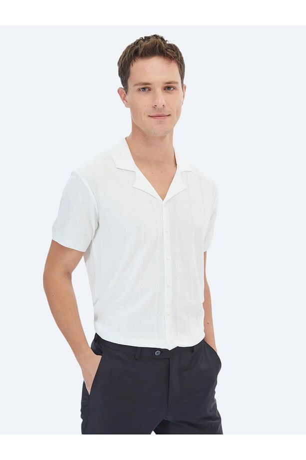 Ekru Regular Fit Casual Gömlek - 3