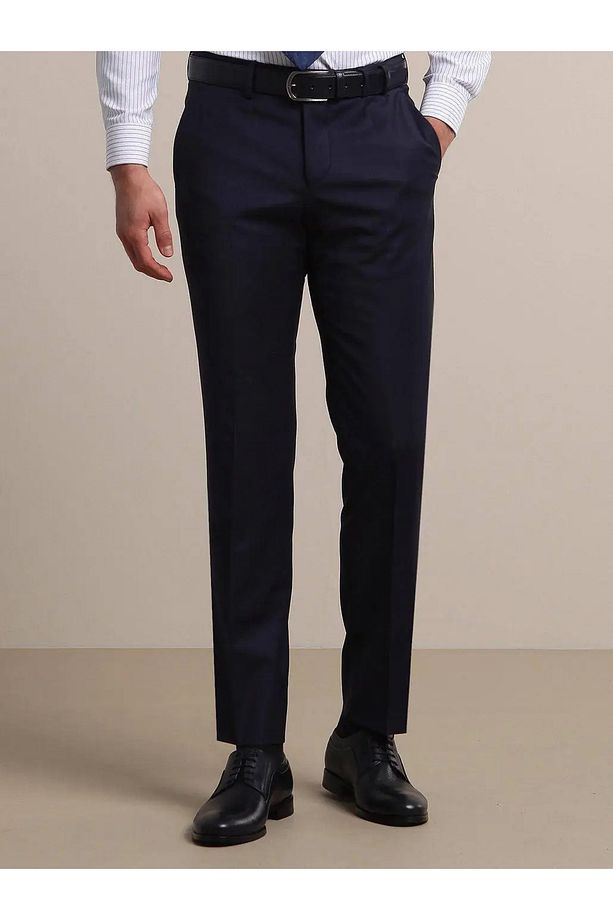 Saks Düz Dokuma Fitted Fit Klasik Yün Karışımlı Pantolon - 3