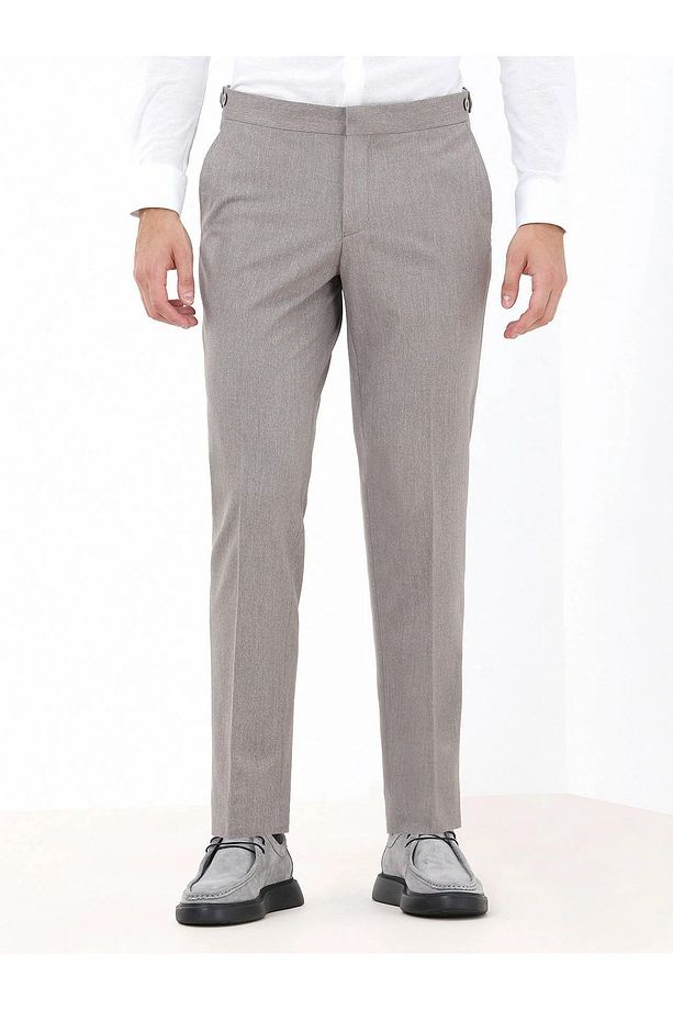 Deve Tüyü Düz Dokuma Fitted Fit Klasik Pantolon - 1