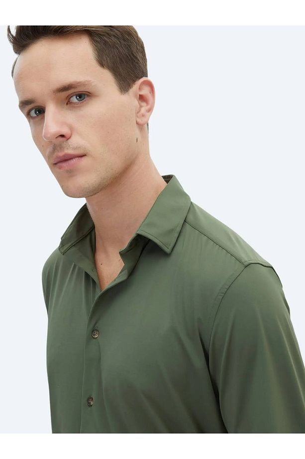 Haki Regular Fit Casual Gömlek - 4