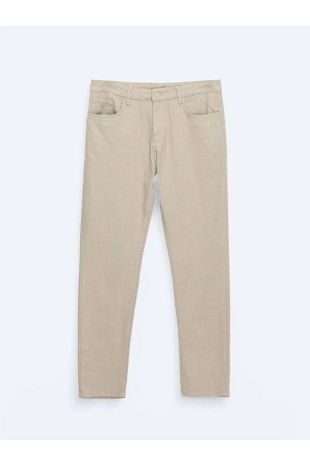 Vizon Dokuma Regular Fit Casual Pamuk Karışımlı Pantolon - 5