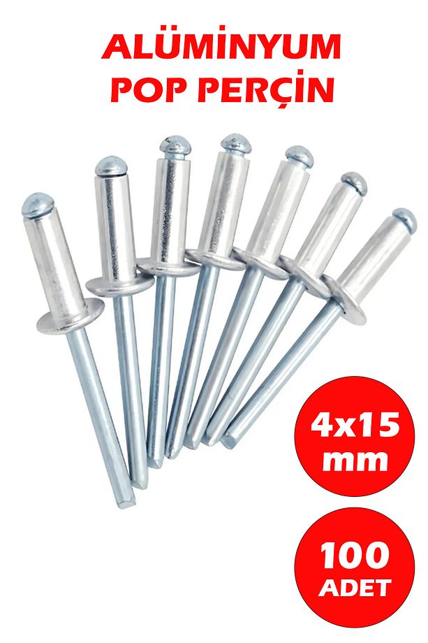 4x15 Alüminyum Pop Perçin 100 Adet - 1