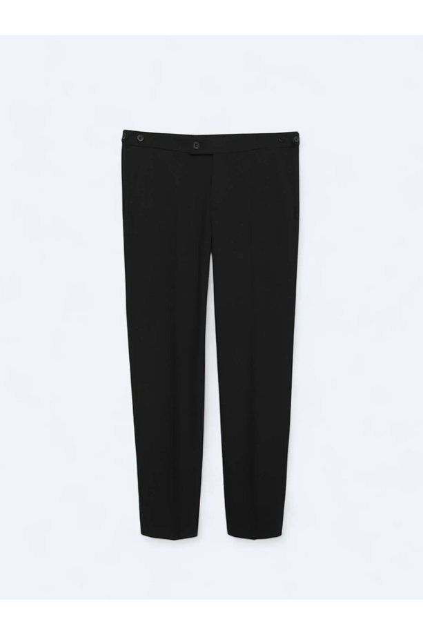 Siyah Dokuma Regular Fit Casual Pantolon - 6