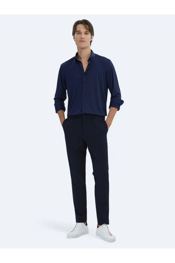Lacivert Regular Fit Casual Gömlek - 2