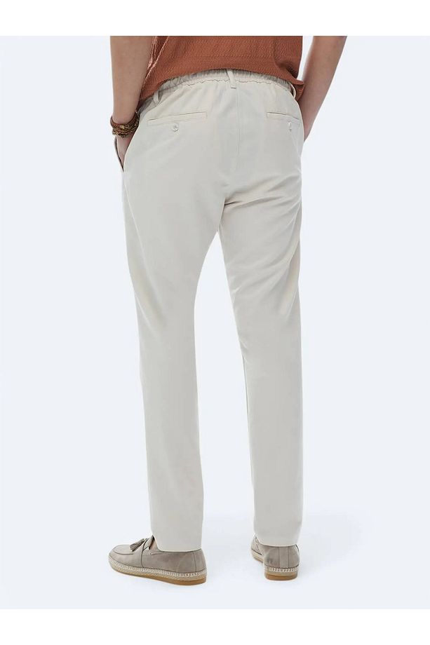 Ekru Dokuma Jogging Fit Casual Pantolon - 5