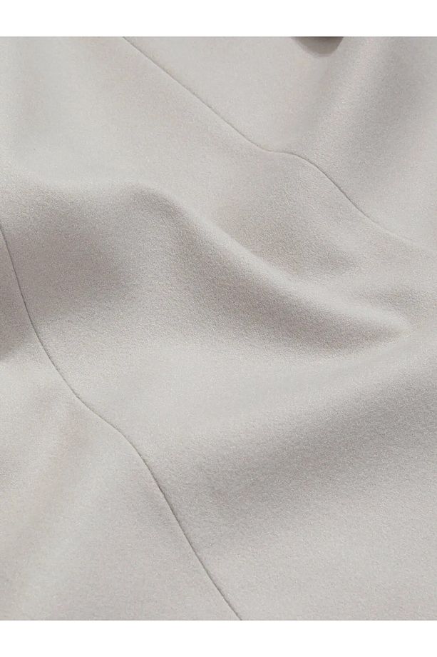 Mono Yaka Regular Fit Tek Yırtmaçlı Yünlü Klasik Taş Örme Palto - 6