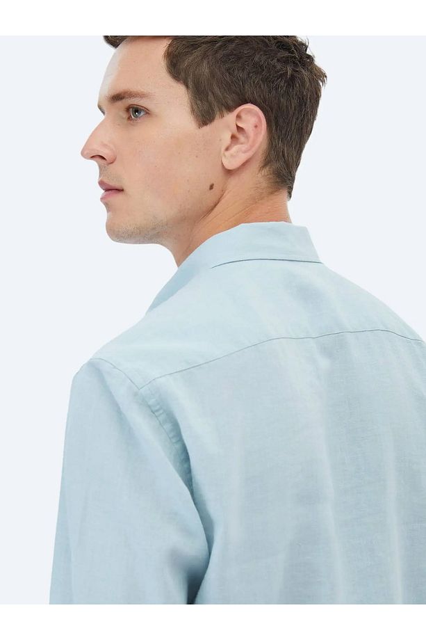 Mint Düz Regular Fit Dokuma Casual Pamuk Karışımlı Gömlek - 5