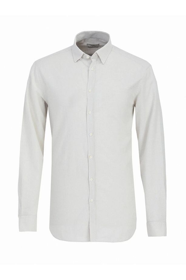 Taş Düz Regular Fit Dokuma Casual %100 Pamuk Gömlek - 5