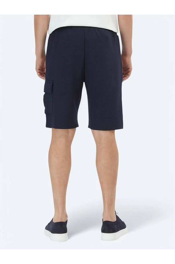 Lacivert Düz Örme Jogging Fit Casual Bermuda - 5