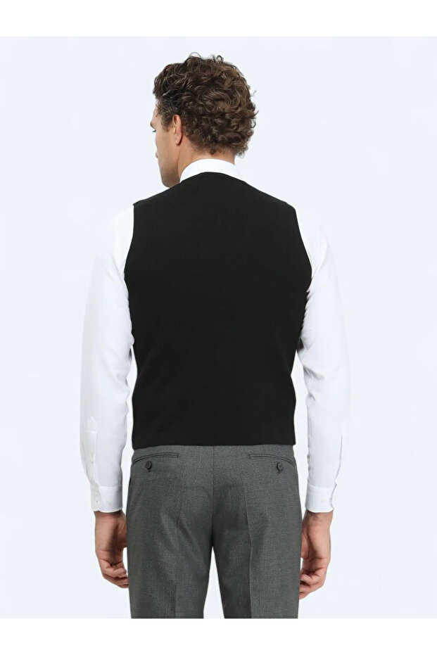 Siyah Triko Yelek - 4