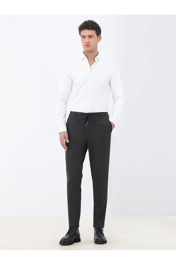 Antrasit Slim Fit Örme Takım Elbise - 4