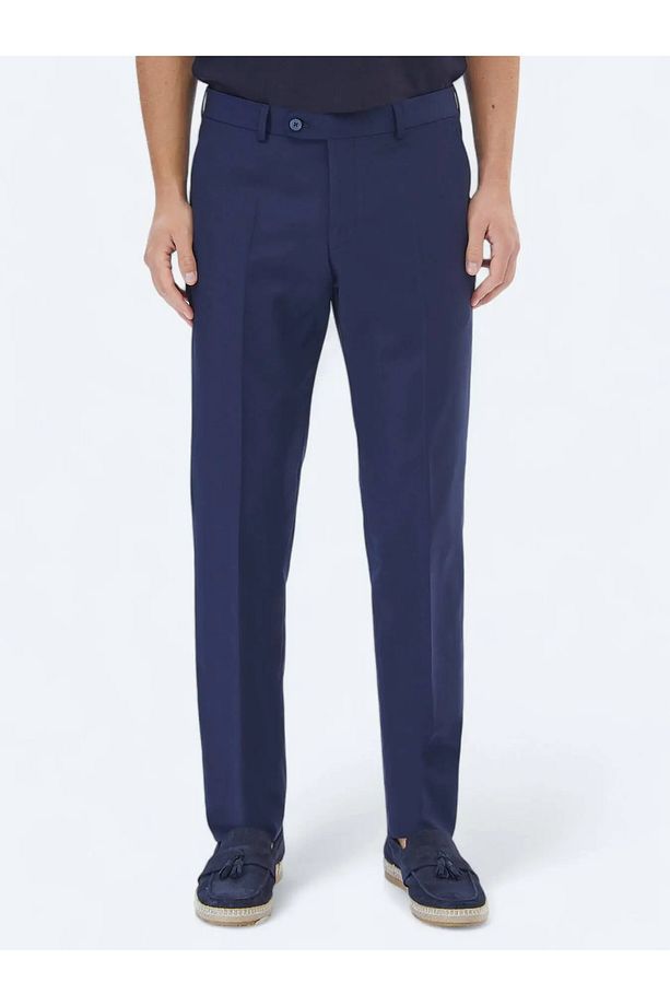 Saks Düz Dokuma Fitted Fit Klasik Yün Karışımlı Pantolon - 1