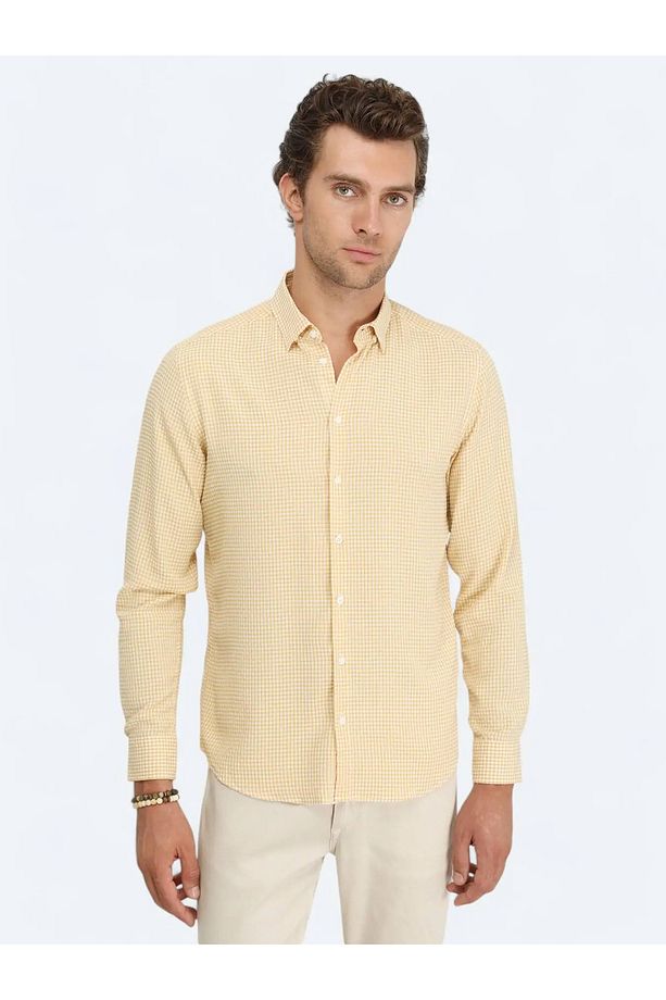 Safran Regular Fit Dokuma Casual Gömlek - 1
