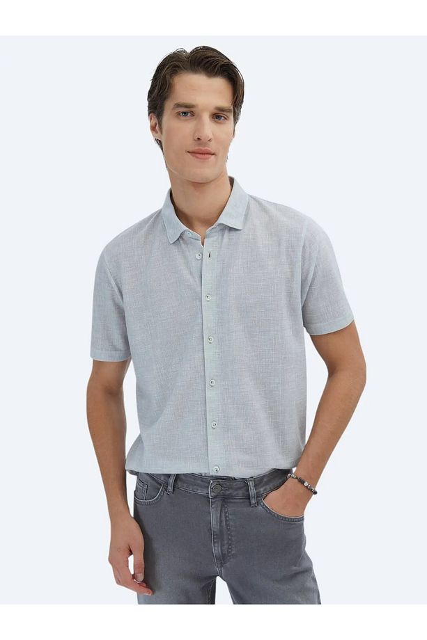 Gri Desenli Regular Fit Casual Gömlek - 1
