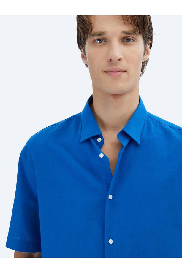 Saks Oversize Fit Dokuma Casual %100 Pamuk Gömlek - 3