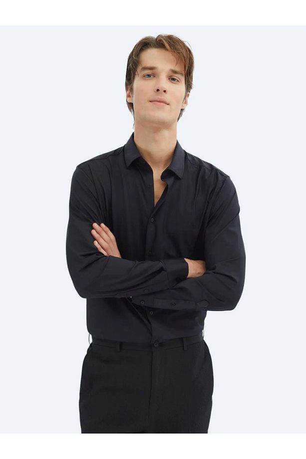 Siyah Regular Fit Casual Gömlek - 3